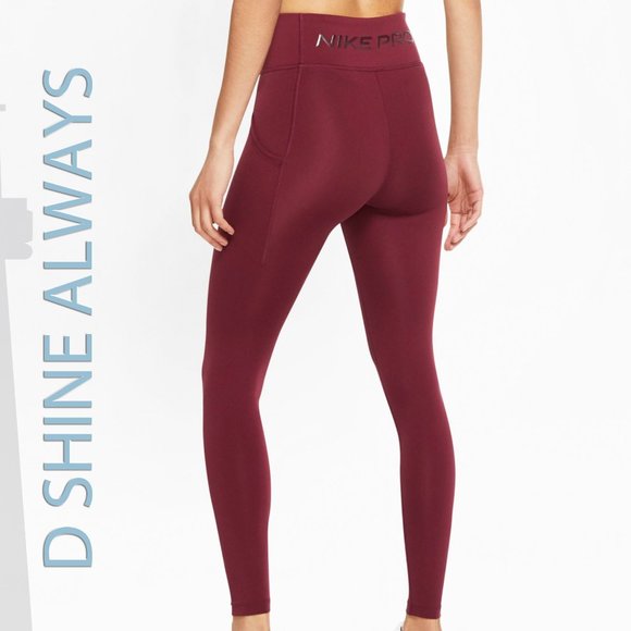 NIKE PRO LUXE LONG TIGHTS RED WOMEN - Picture 2 of 8